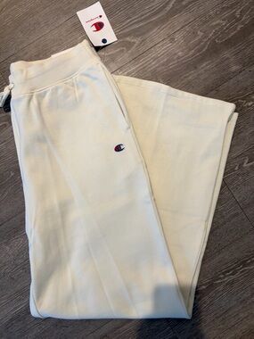 Champion Kids Cream Sweat Joggers with Embroidered Logo